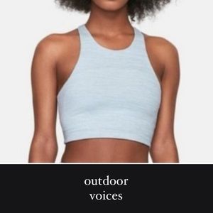 Outdoor Voices Tech Sweat Racerback Crop Top in Ice Blue 294768 • S